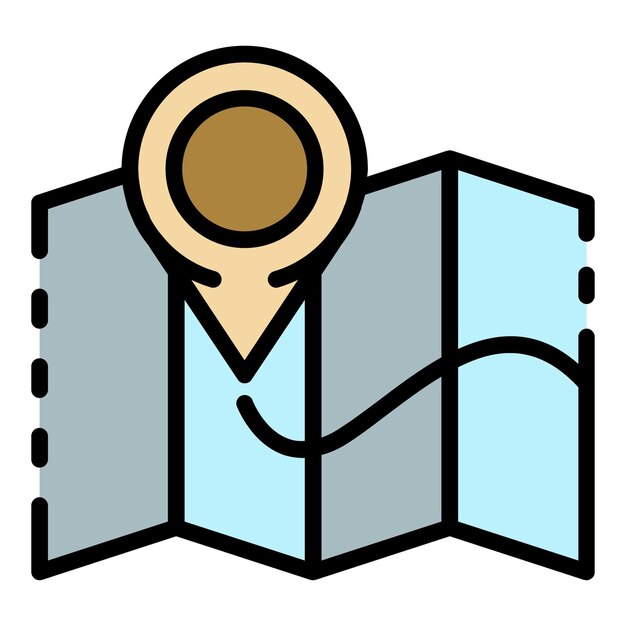 Kaart levering tracking pictogram Overzicht kaart levering tracking vector pictogram kleur plat geïsoleerd