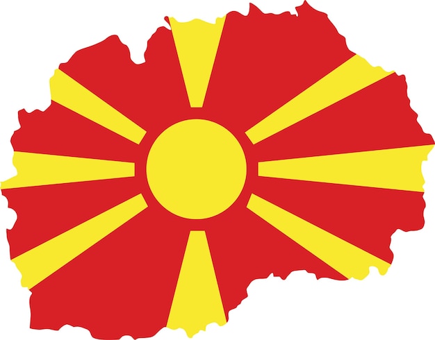 Kaart Macedonië met vlag europa cartografie