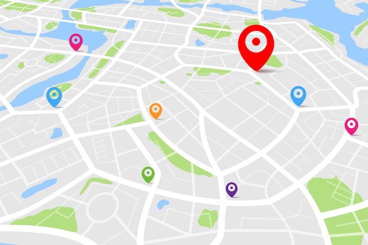 Kaart met bestemmingslocatiepunt