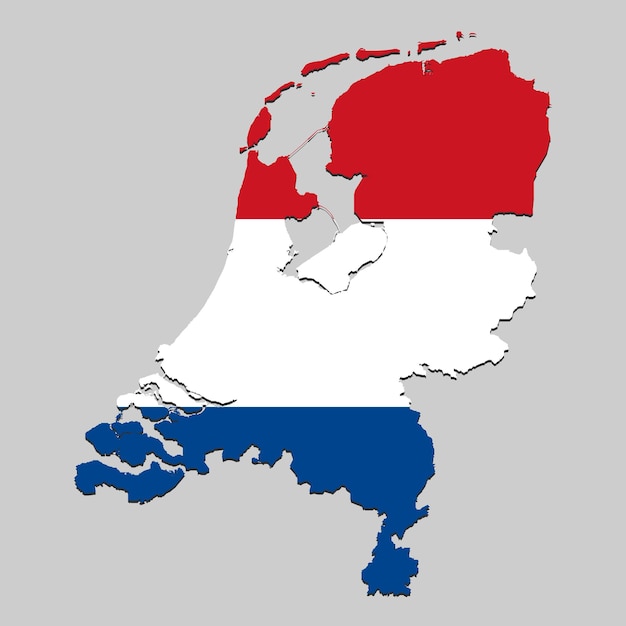 Kaart met nationale vlag