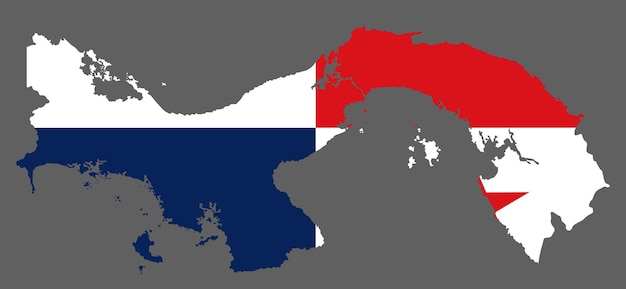 Kaart Panama met vlag Noord-Amerika cartografie