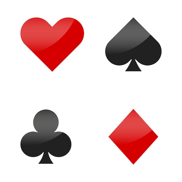 Kaart past pictogrammenset voor casino poker