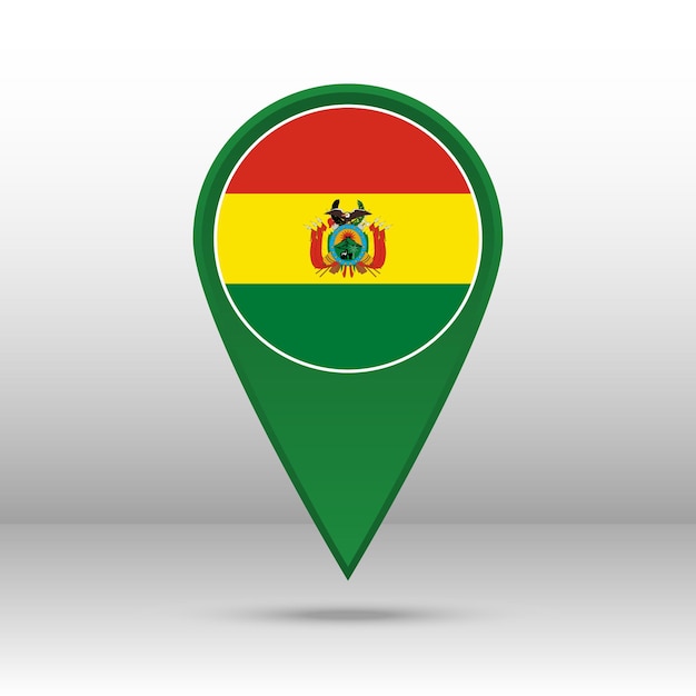 Kaart pin bolivia vlag vector