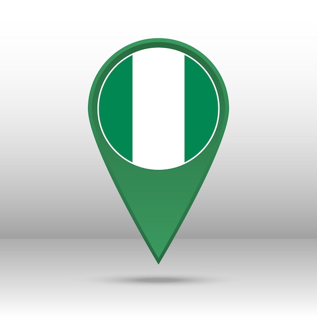 Kaart pin Nigeria vlag vector