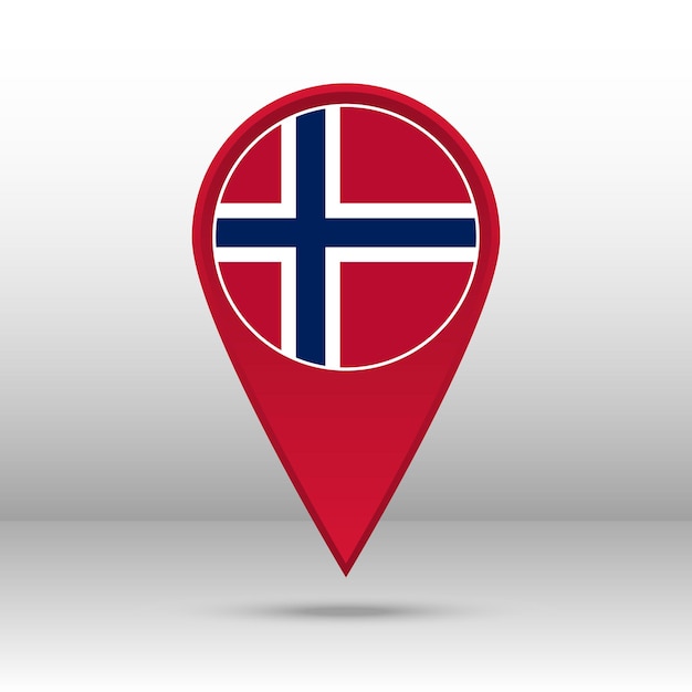 Kaart pin noorwegen vlag vector