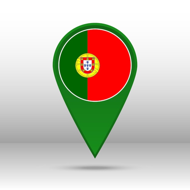 Kaart pin portugal vlag vector