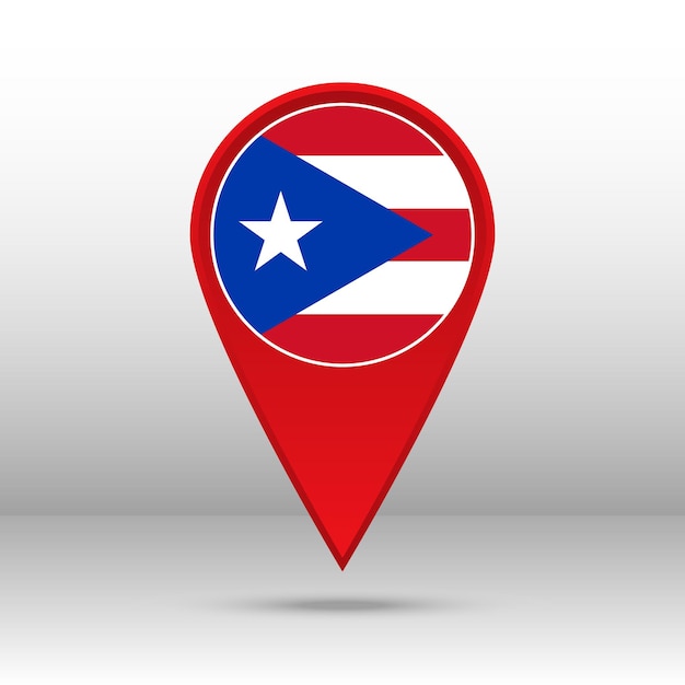 Kaart pin puerto rico vlag