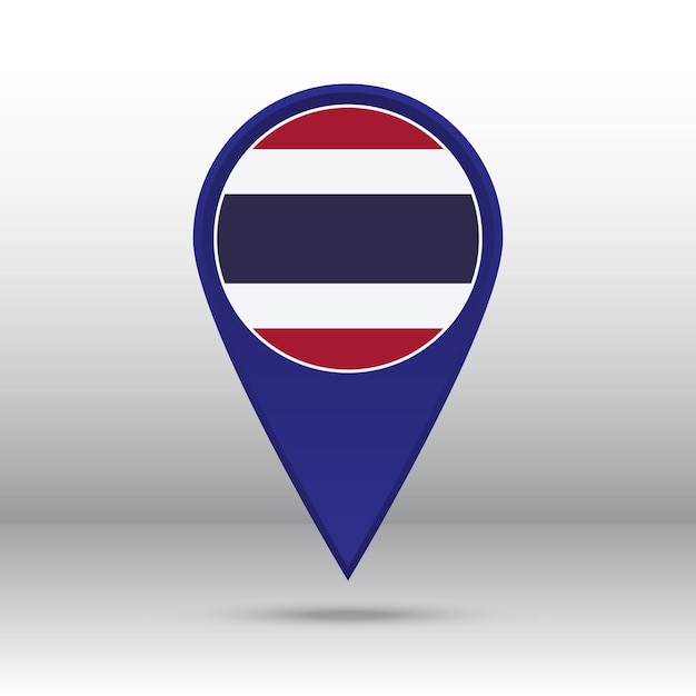 Vector kaart pin thailand vlag vector