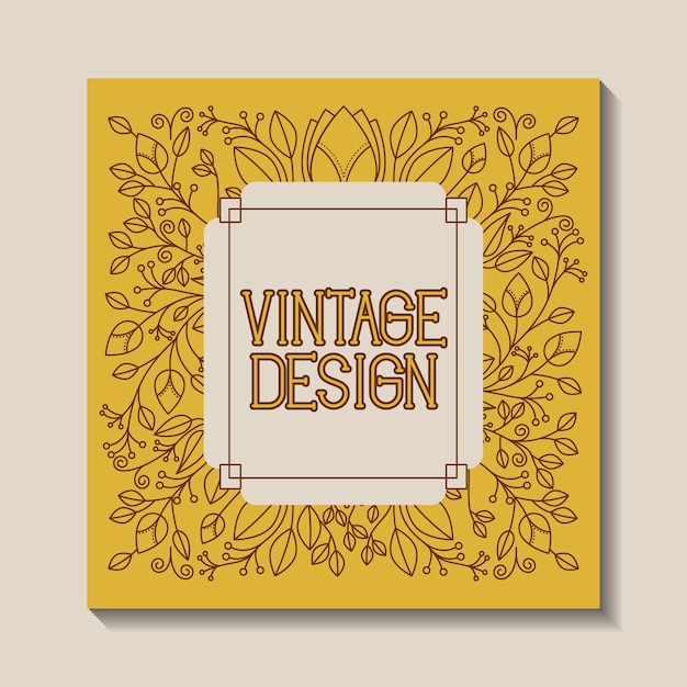 Kaart retro vintage frame vector illustratie ontwerp