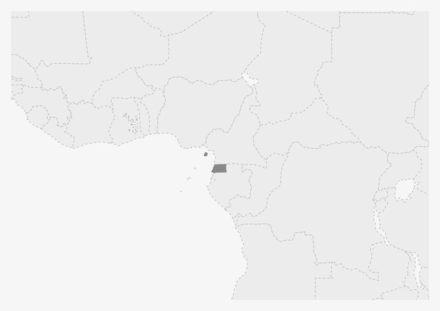 Kaart van afrika met gemarkeerde kaart van equatoriaal-guinea