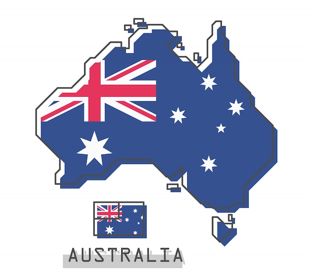 Kaart van australië en vlag