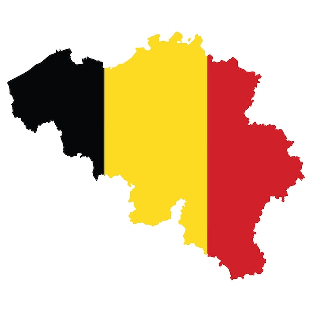 Kaart van België met de vlag van België