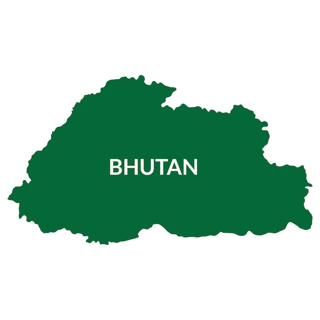 Vector kaart van bhutan kaart van bhutan in groene kleur