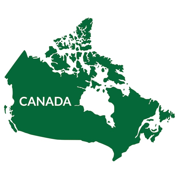 Vector kaart van canada in groene kleur