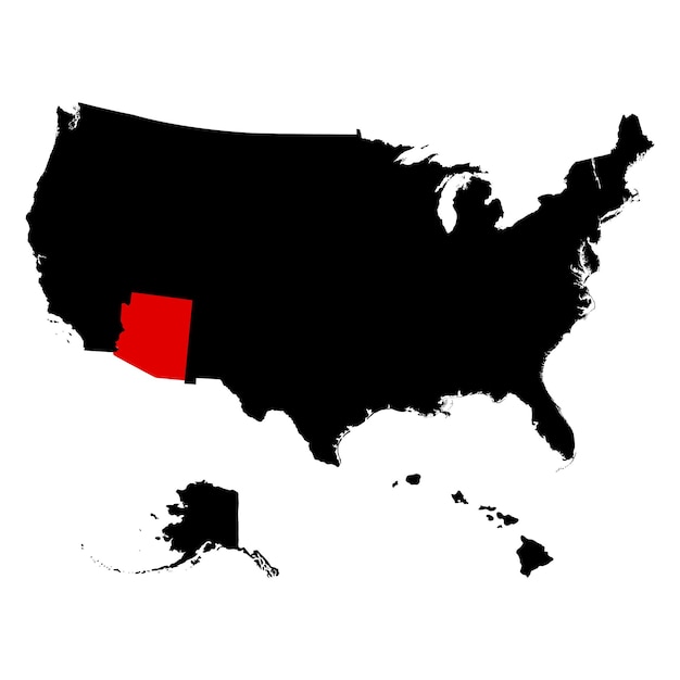 Kaart van de Amerikaanse staat Arizona