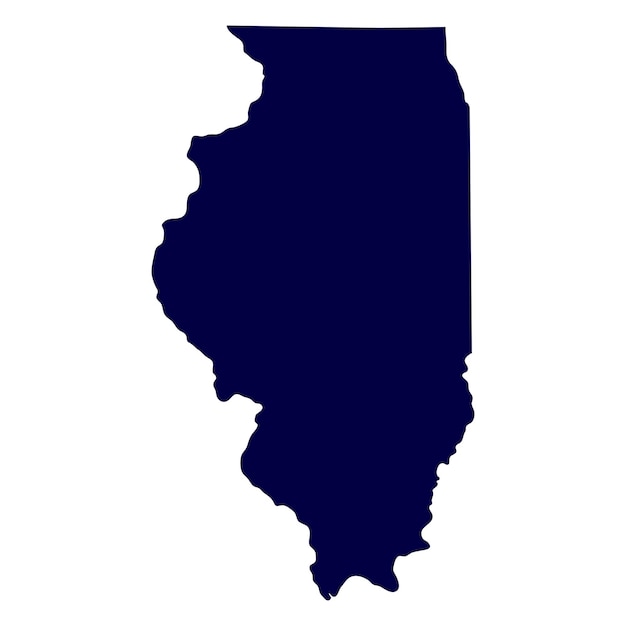 kaart van de Amerikaanse staat Illinois op een witte achtergrond