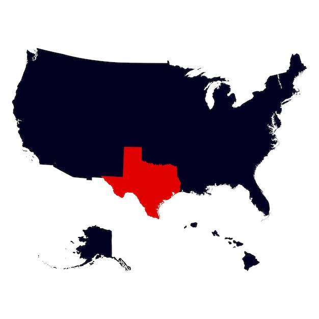 Kaart van de Amerikaanse staat Texas