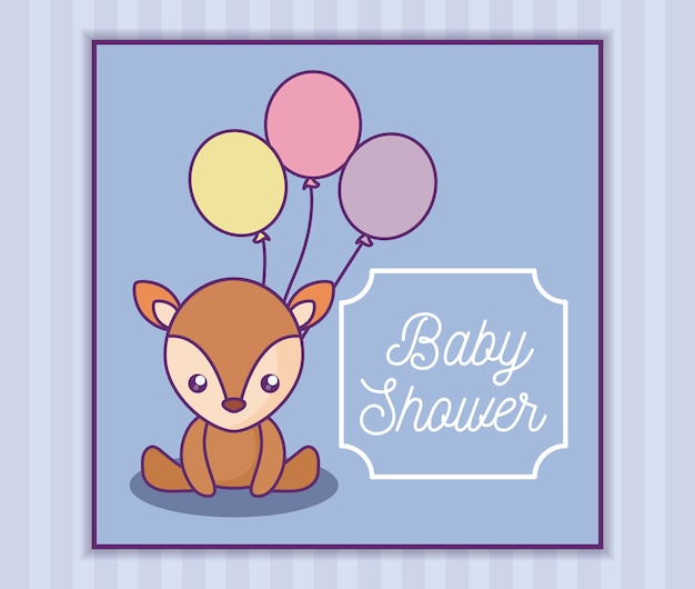 Vector kaart van de baby douche met schattige vos