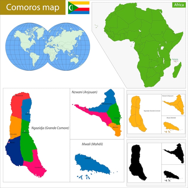 Vector kaart van de comoren