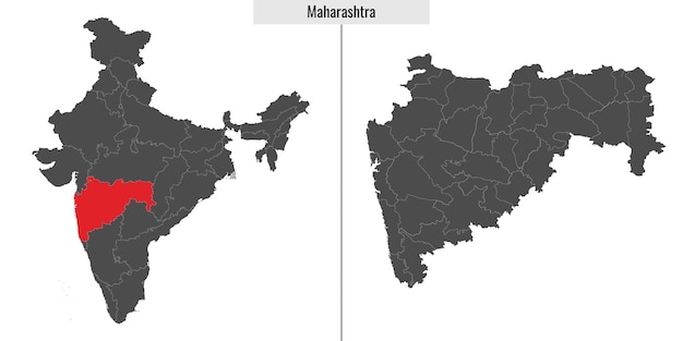 Kaart van de Indiase staat Maharashtra