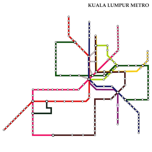 Kaart van de metro van kuala lumpur