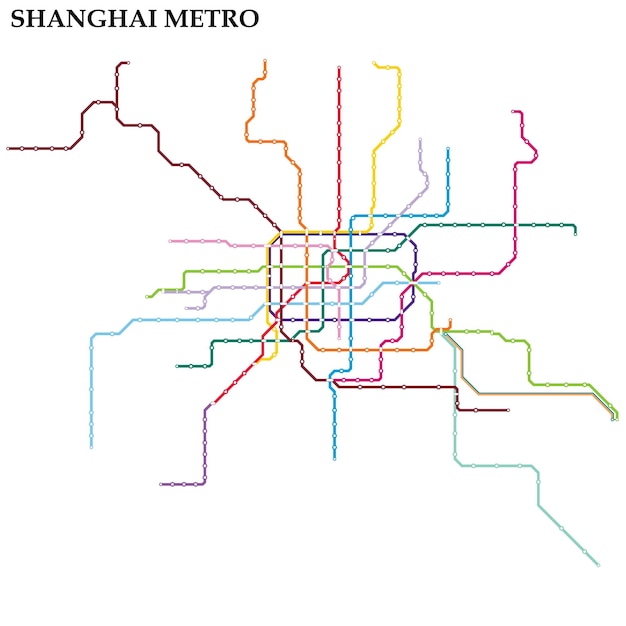 Kaart van de metro van Shanghai