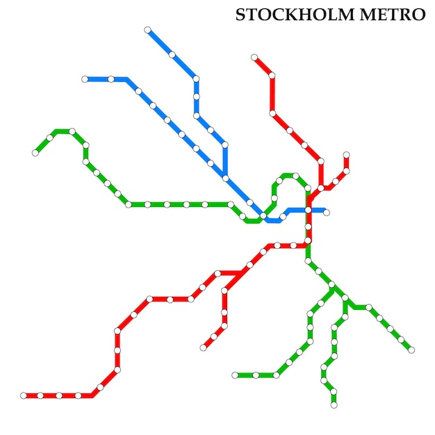 Kaart van de metro van stockholm