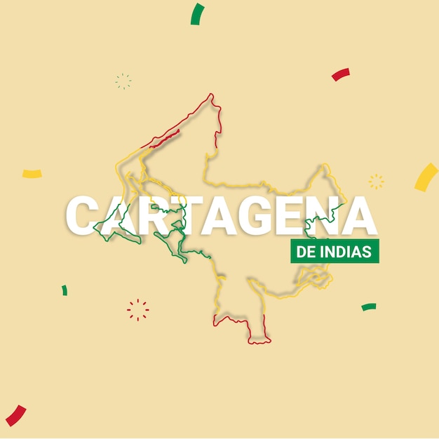 Kaart van de onafhankelijkheid van cartagena