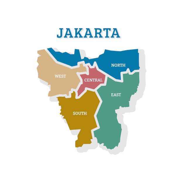 Kaart van de provincie Jakarta administratieve en politieke kaart Jakarta Vector Design