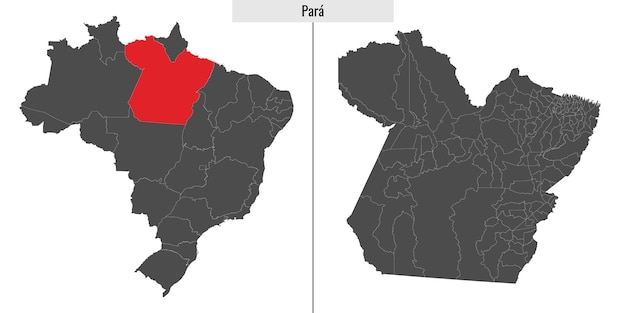 Kaart van de staat Para in Brazilië