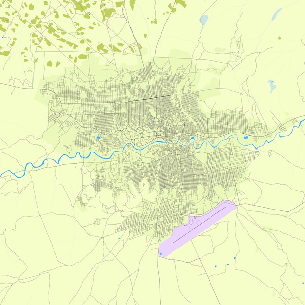 Vector kaart van de stad hargeisa somalië