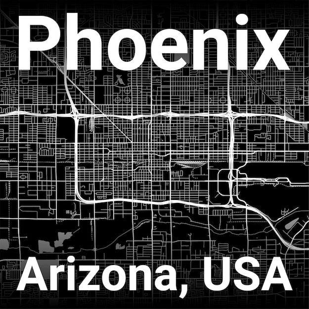 Kaart van de stad Phoenix Arizona USA