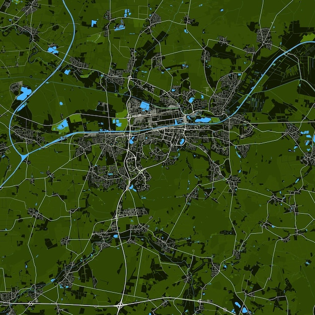 Vector kaart van de stad wolfsburg duitsland