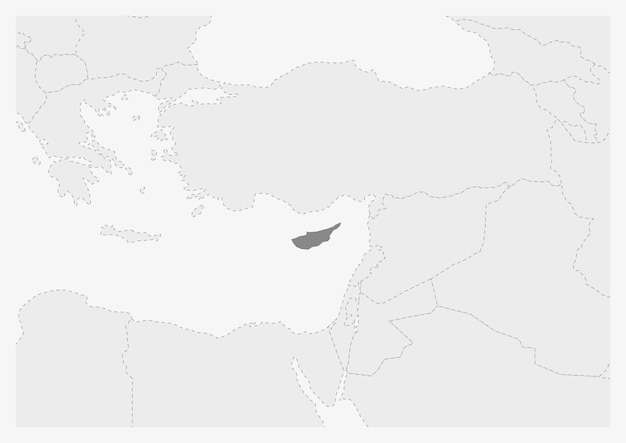 Kaart van Europa met gemarkeerde kaart van Cyprus