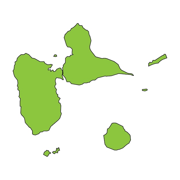 Vector kaart van guadeloupe