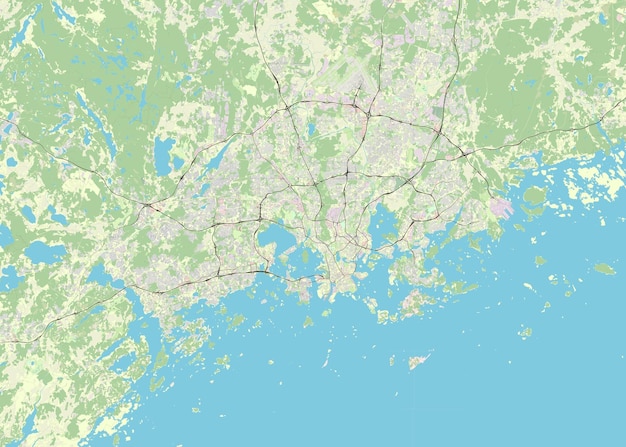 Kaart van Helsinki Finland gegevens van Openstreetmap