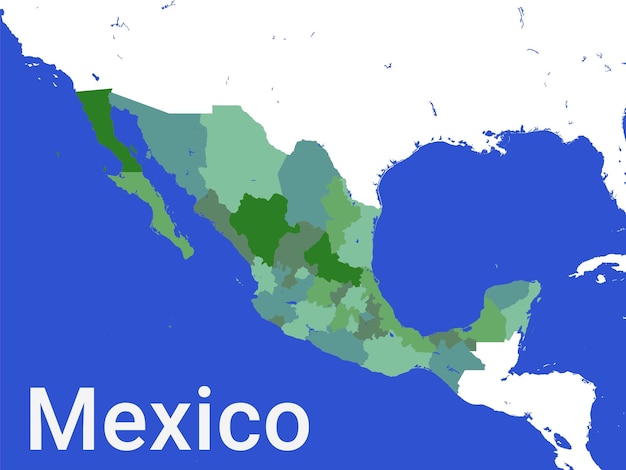 Kaart van het land mexico