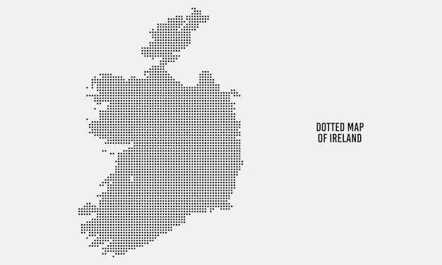 Kaart van ierland met gestippelde halftoon-effectstijl