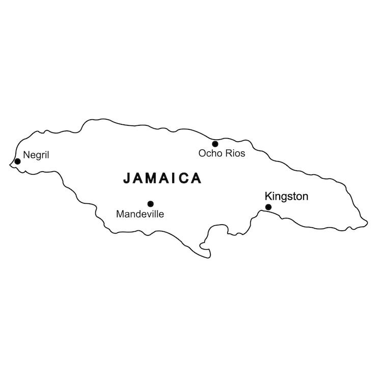 Vector kaart van jamaica.