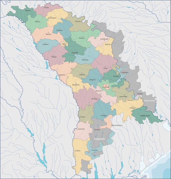 Kaart van moldavië