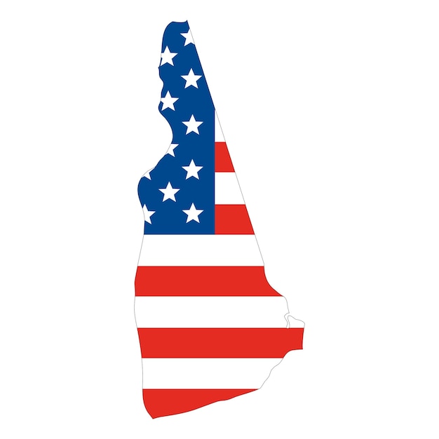 Kaart van New Hampshire met vlag van de VS Kaart van de VS