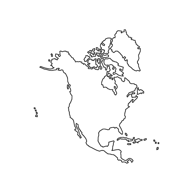 Kaart van Noord-Amerika Verenigde Staten Canada Mexico Cuba Guatemala Haïti Dominicaanse Republiek Honduras Nicaragua