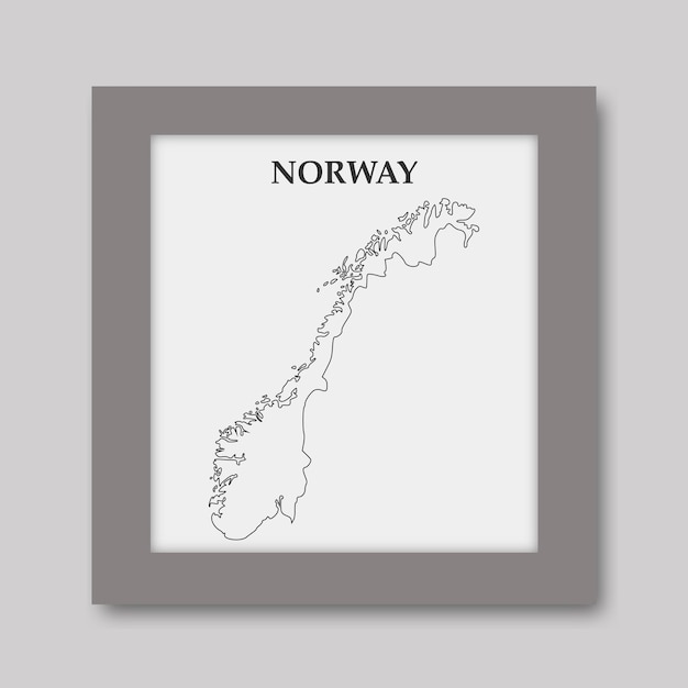 Kaart van Noorwegen illustratie doorlopende lijn kunst hand tekenen