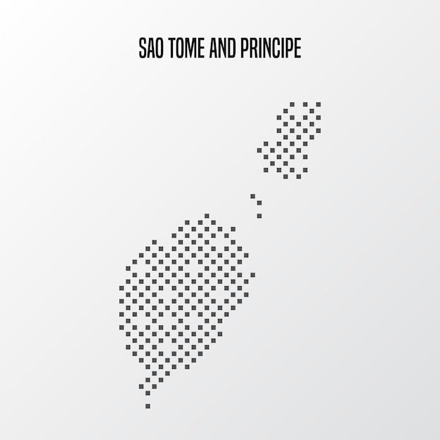 Kaart van Sao Tome en Principe gemaakt van een abstract halftone puntpatroon