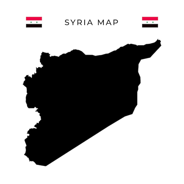 Kaart van syrië hoog gedetailleerde vectorkaart van syrië op witte achtergrond