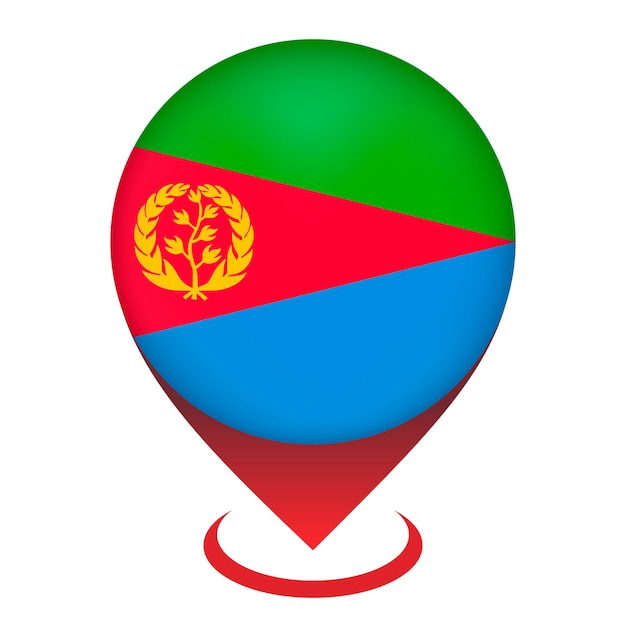 Kaart wijzer met contry Eritrea Eritrea vlag Vector illustratie