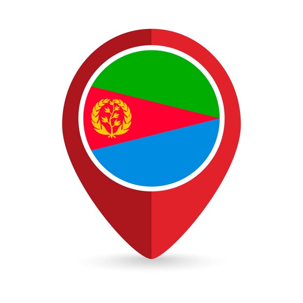Kaart wijzer met contry Eritrea Eritrea vlag Vector illustratie
