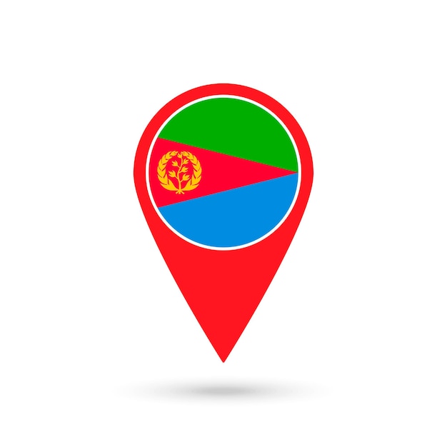 Kaartaanwijzer met contry Eritrea Eritrea vlag Vector illustratie