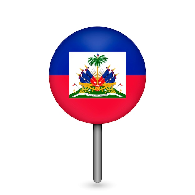 Kaartaanwijzer met contry Haïti Haïti vlag Vector illustratie