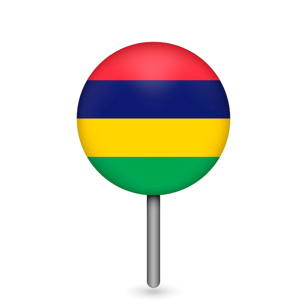 Kaartaanwijzer met contry Mauritius Mauritius vlag Vector illustratie